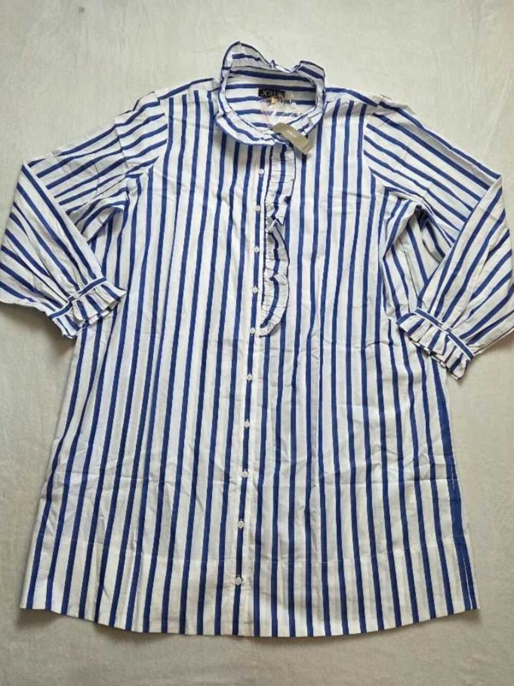 New Plus 18 J Crew cottage shirtdress in striped cotton poplin shirt dress